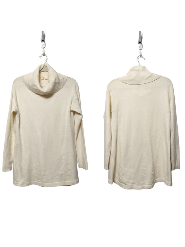 Anthropologie Moth Cream Turtleneck Tunic Sweater